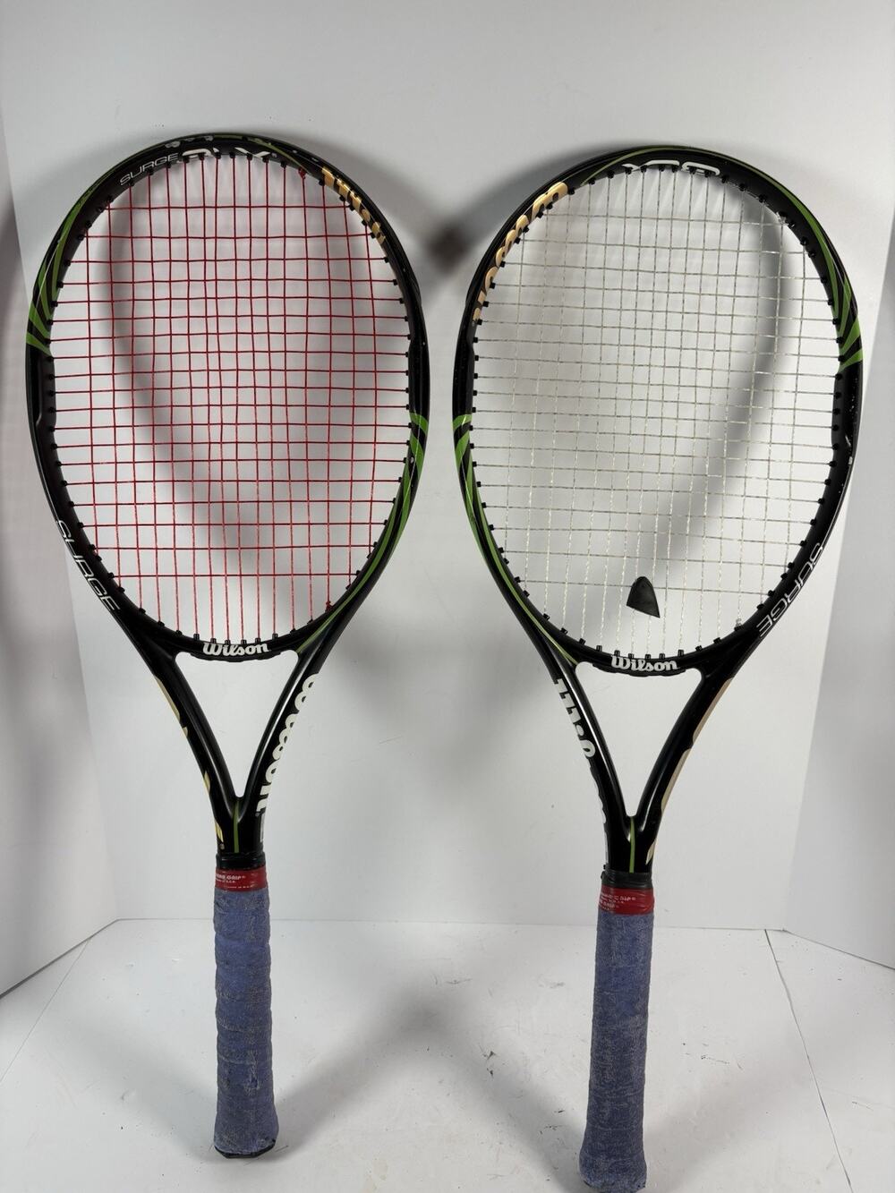 Wilson Surge BLX 100 Tennis Racquets Lot 2 Black Green Gold 279g 16x19 Rackets